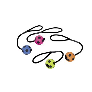 Moosgummi Spielball für Hunde mit Seil