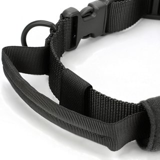 Taktisches Nylon Halsband mit Griff f&uuml;r Hunde  / Hundehalsband / Nylonhalsband Schwarz