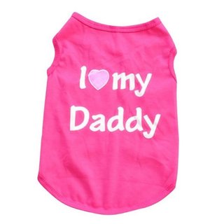 Hundeshirt mit der Aufschrift &quot;I love my Mommy&quot; / &quot;I love my Daddy&quot; Daddy Pink L