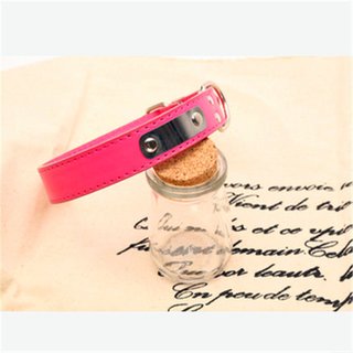 Lederhalsband Gr&ouml;&szlig;e S-XL verschiedene Farben Hund Hundehalsband Leder Halsband Pink S