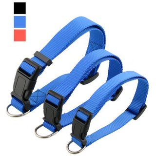 Nylonhalsband f&uuml;r Hunde in 4 Gr&ouml;&szlig;en und 3 Farben / Hundehalsband Halsband Hund Blau S