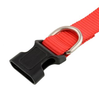 Nylonhalsband für Hunde in 4 Größen und 3 Farben / Hundehalsband Halsband Hund Rot L