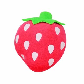 Obst Hundespielzeug mit Squeaker / Quietsch-Spielzeug Erdbeere